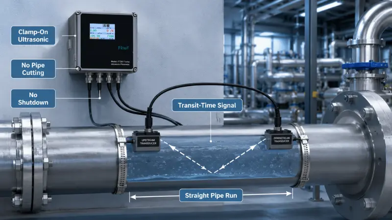 Electromagnetic water flow meter measuring conductive wastewater with no moving parts Electromagnetic water flow meter measuring conductive wastewater with no moving parts